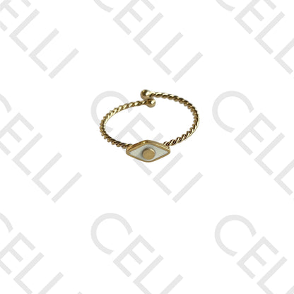 钢制戒指 - 珐琅眼睛