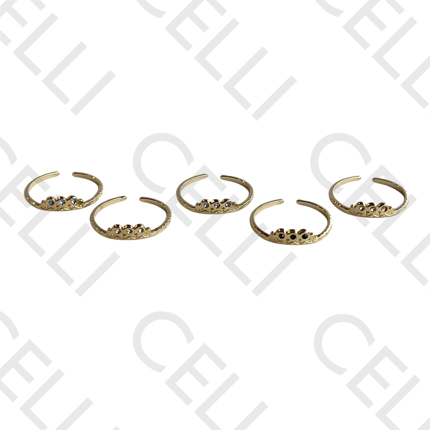 Steel Ring - crown with three brilliants