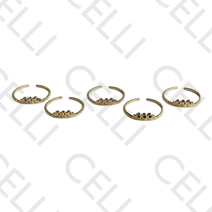 Steel Ring - crown with three brilliants