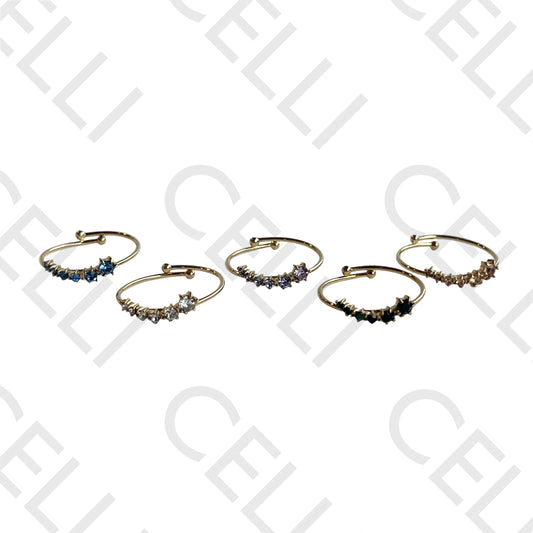 Steel Ring - stars with brilliants