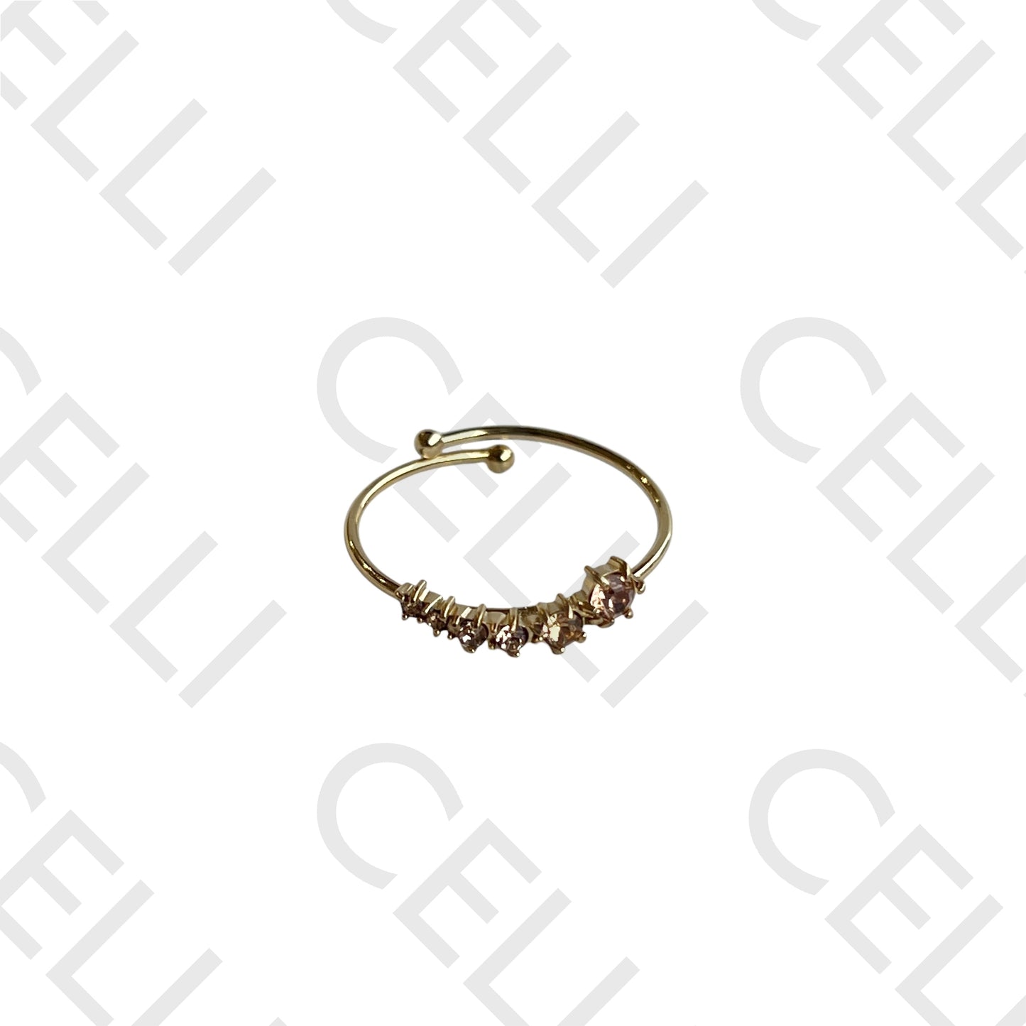 Steel Ring - stars with diamonds