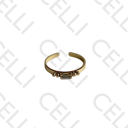 不锈钢戒指 - 闪耀矩形