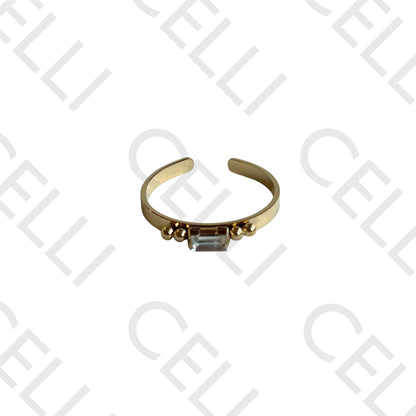 不锈钢戒指 - 闪耀矩形