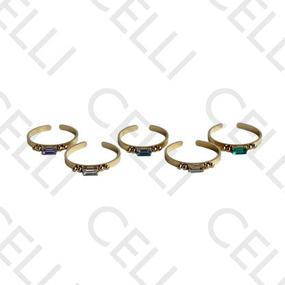 不锈钢戒指 - 闪耀矩形