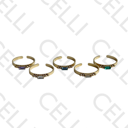 不锈钢戒指 - 闪耀矩形