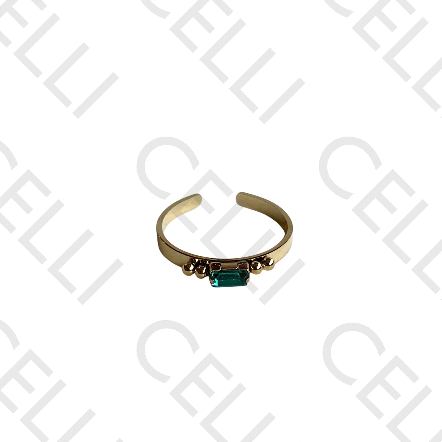 不锈钢戒指 - 闪耀矩形