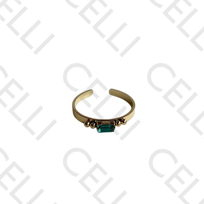 不锈钢戒指 - 闪耀矩形