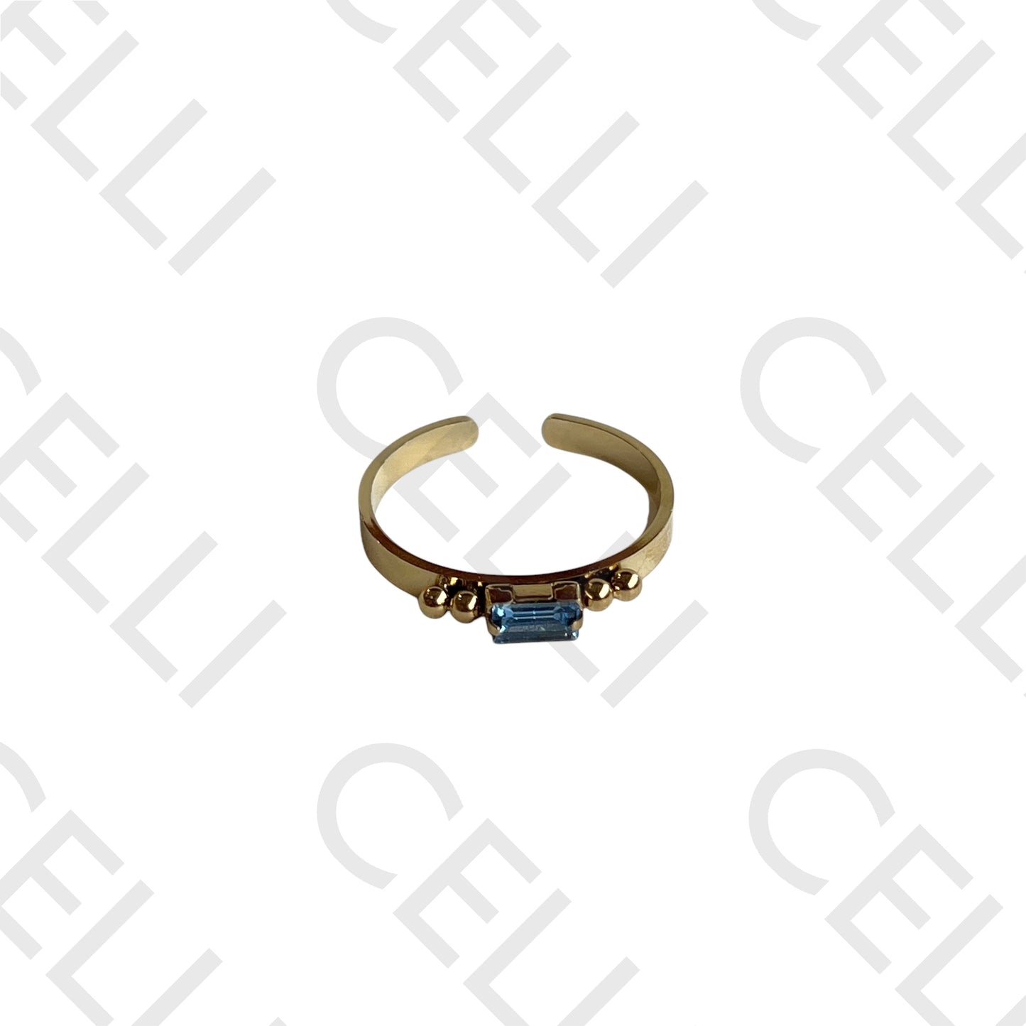 不锈钢戒指 - 闪耀矩形