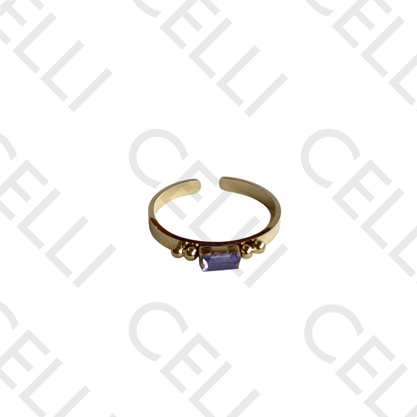 不锈钢戒指 - 闪耀矩形