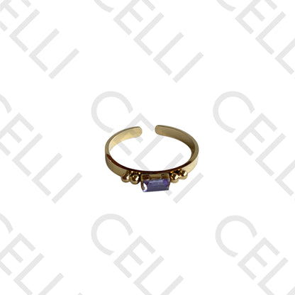 不锈钢戒指 - 闪耀矩形