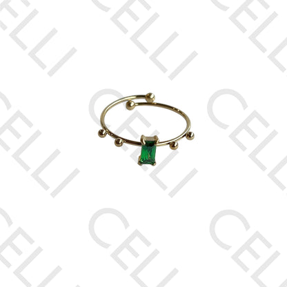 钢制戒指 - 闪亮矩形