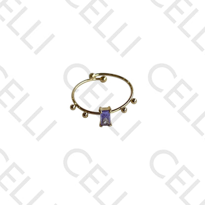 钢制戒指 - 闪亮矩形