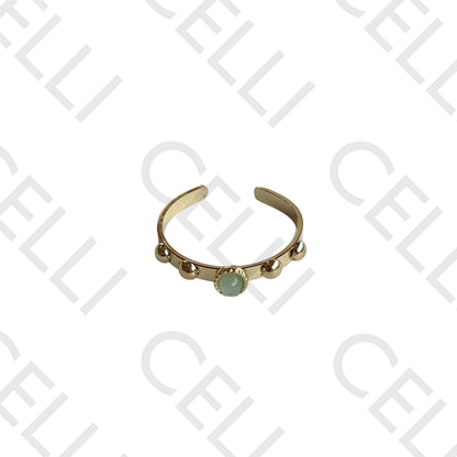 Anel de Aço - pedra natural redondo