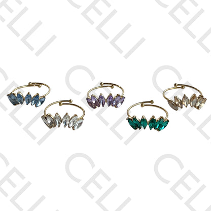 Anel de Aço - brilhantes em coroa