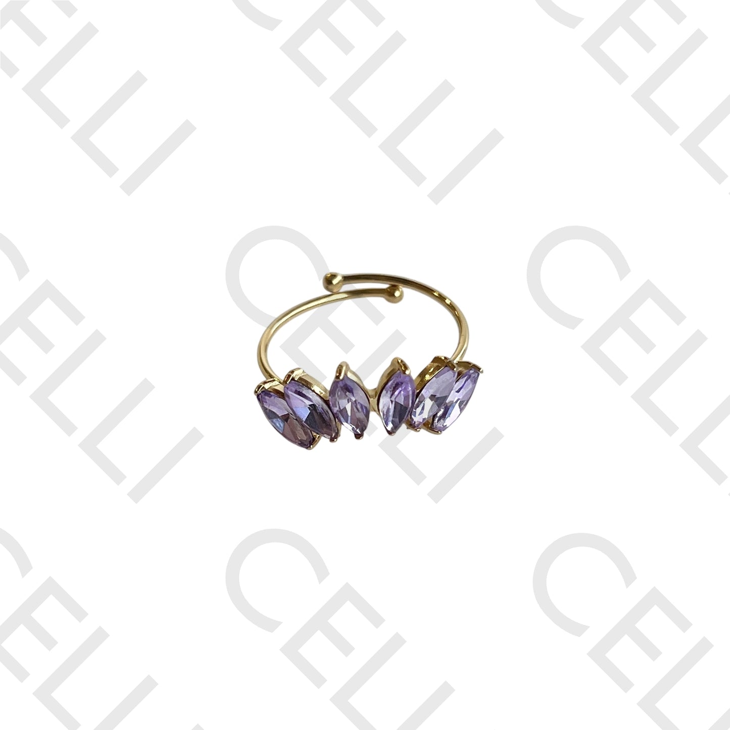 Anel de Aço - brilhantes em coroa