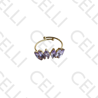 Anel de Aço - brilhantes em coroa