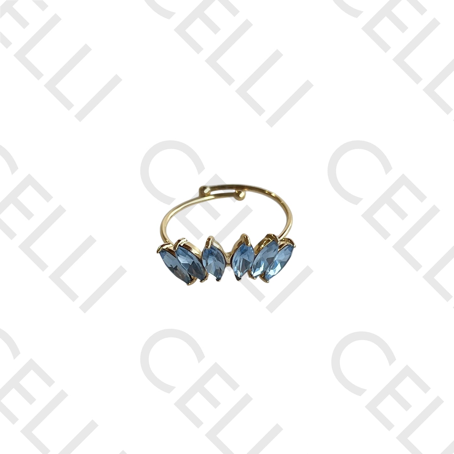 Anel de Aço - brilhantes em coroa