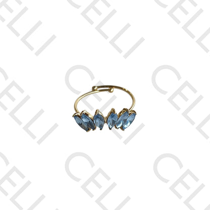 Anel de Aço - brilhantes em coroa