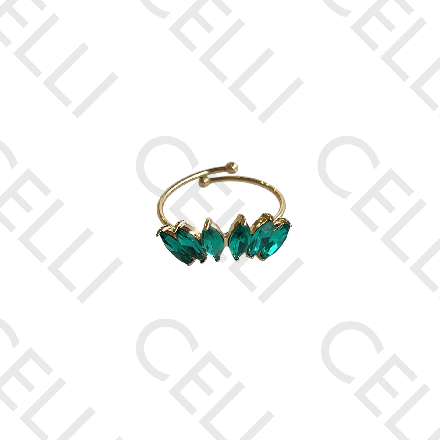 Anel de Aço - brilhantes em coroa