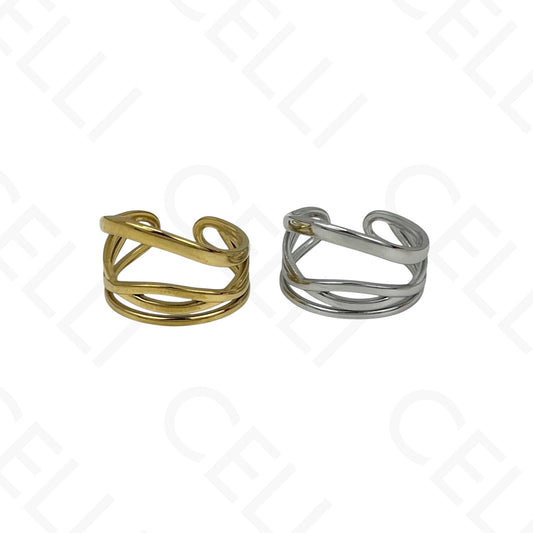 Anillo de Acero Ajustable - ondulado