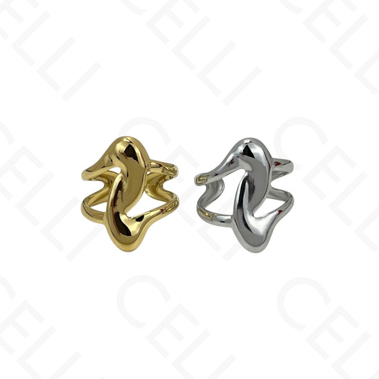 Anillo de Acero Ajustable - cruzado