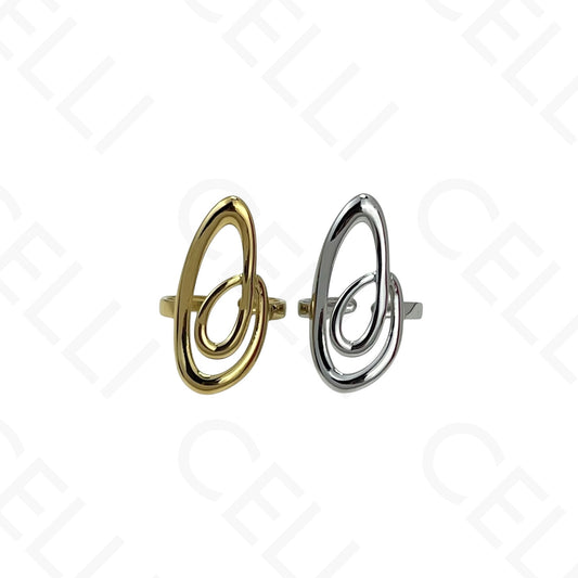 Anillo de Acero Ajustable - ovalado