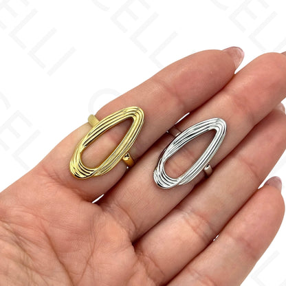 Anel de Aço Ajustável - oval irregular