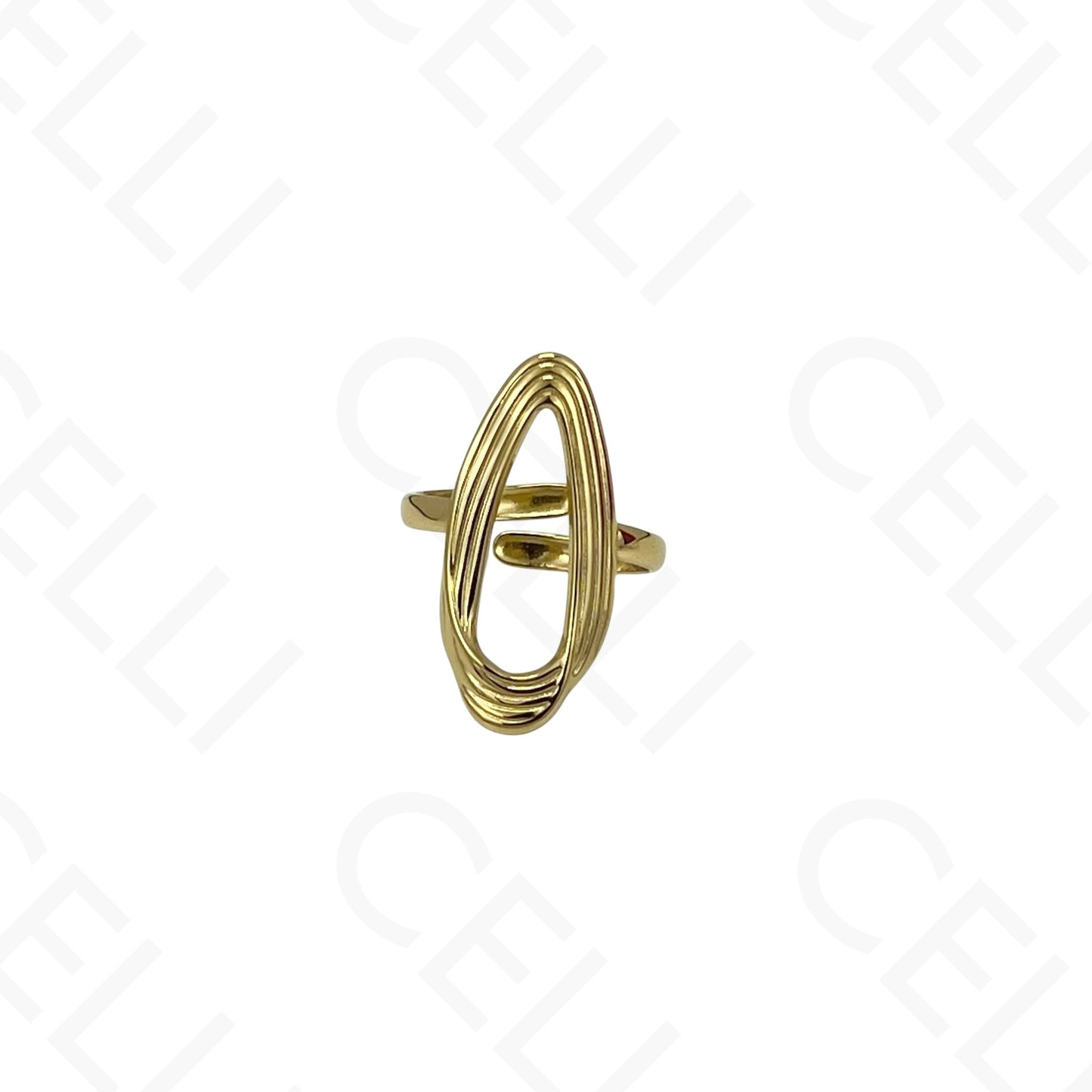 Anel de Aço Ajustável - oval irregular