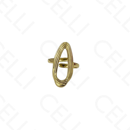 Anel de Aço Ajustável - oval irregular