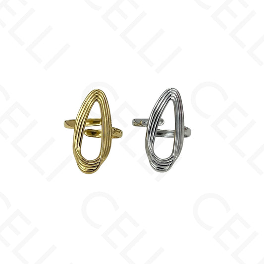 Anillo de Acero Ajustable - mini flor con brillante