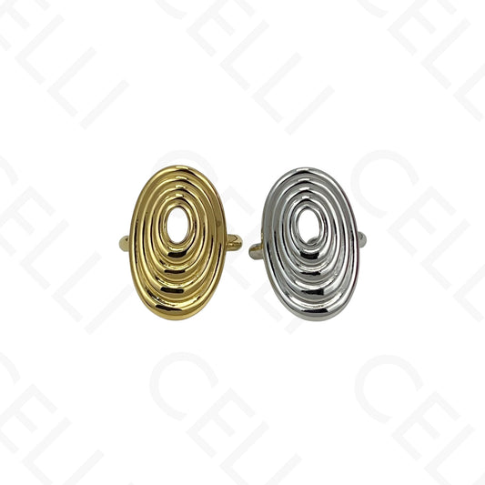 Anillo de Acero Ajustable - mini flor con brillante