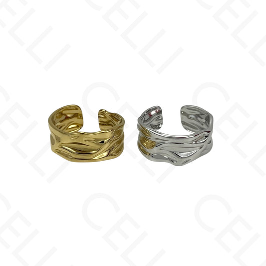 Anillo de Acero Ajustable - mini flor con brillante