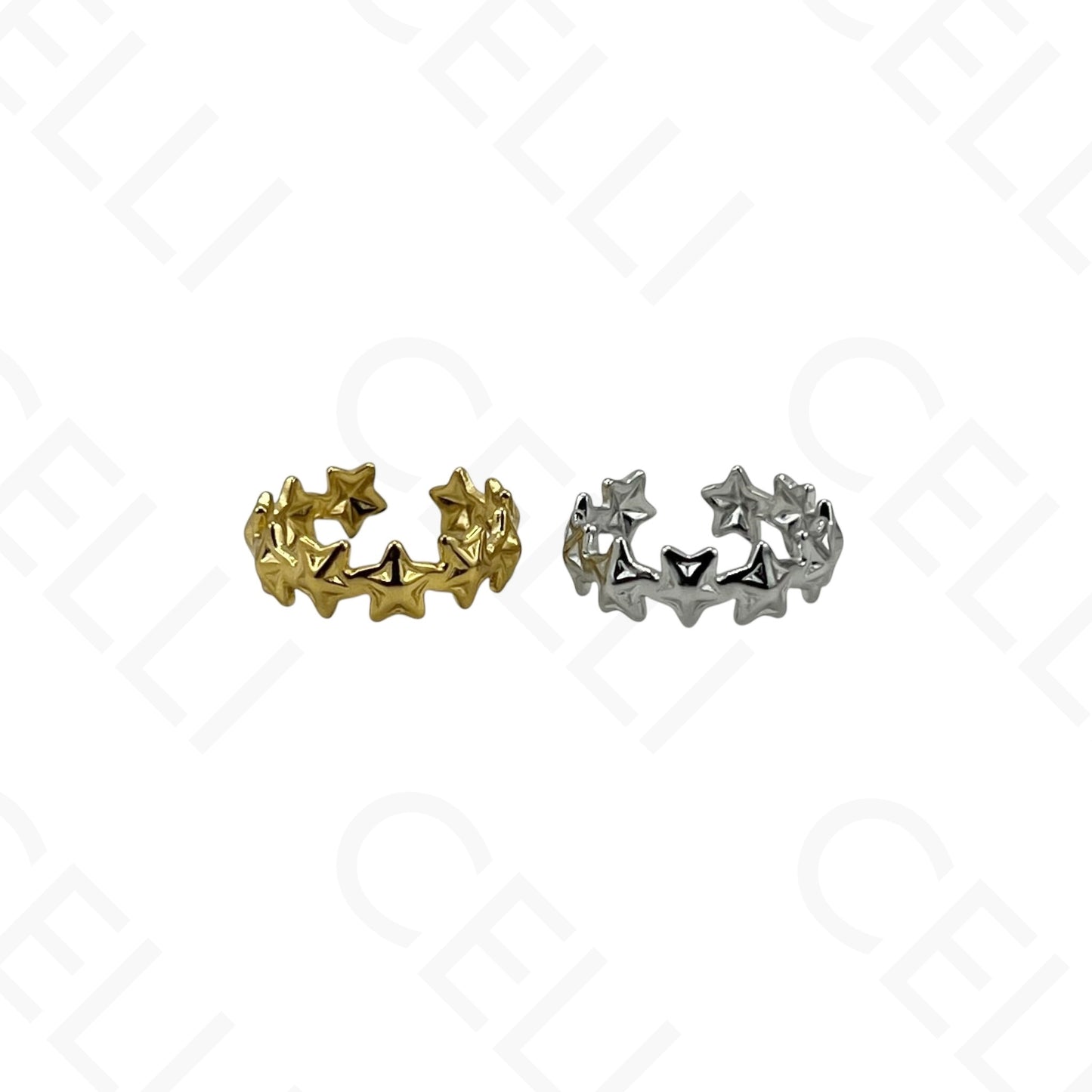 Anillo de Acero Ajustable - mini flor con brillante