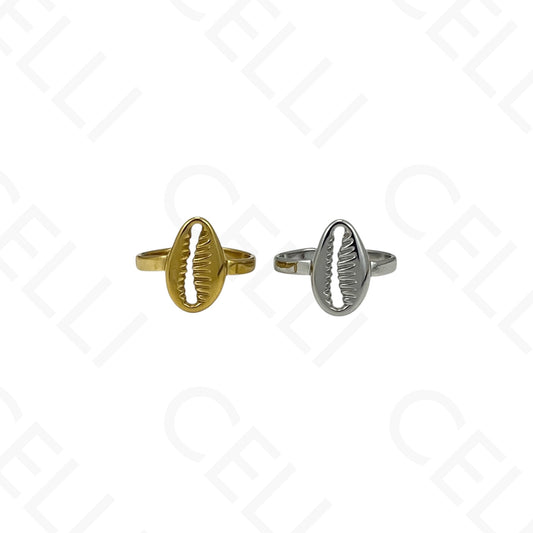 Anillo de Acero Ajustable - mini flor con brillante