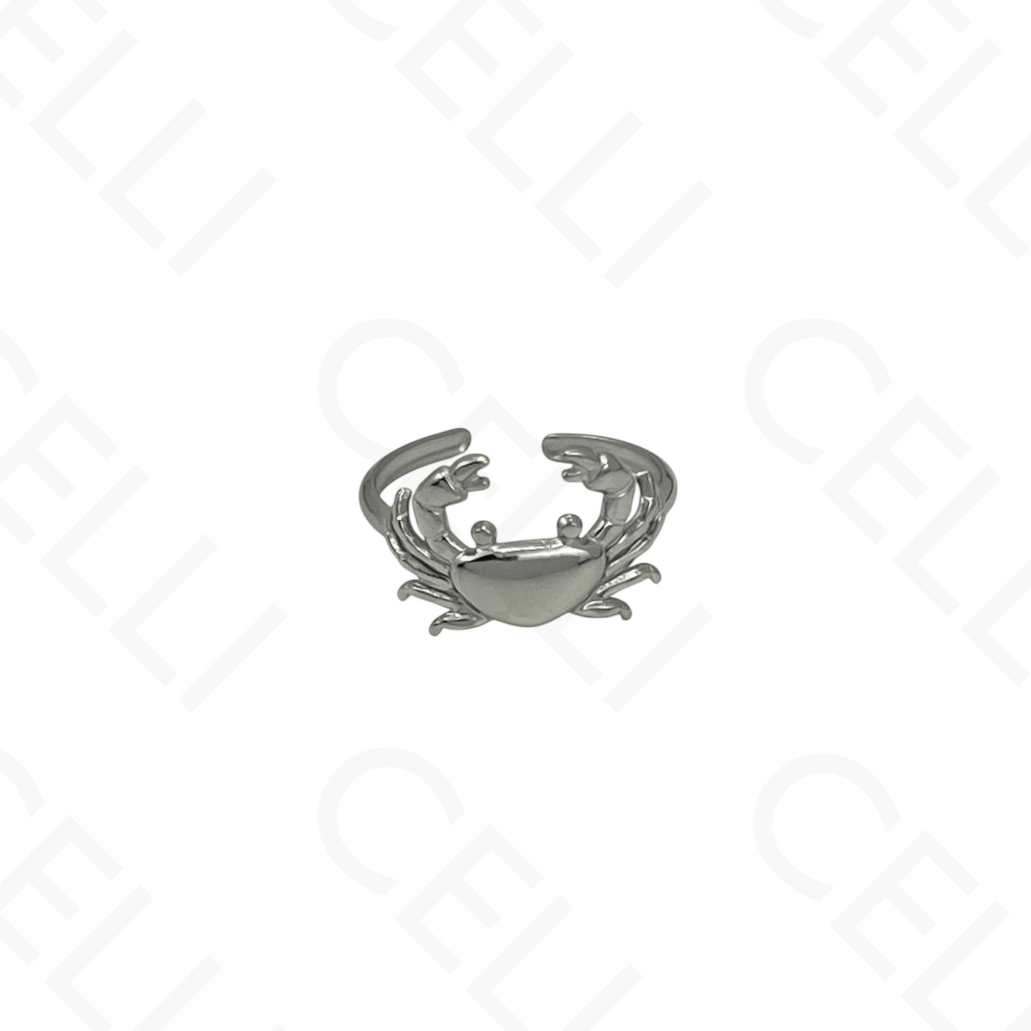 Anillo de Acero Ajustable - mini flor con brillante