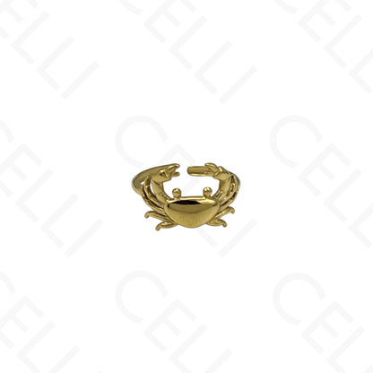 Anillo de Acero Ajustable - mini flor con brillante
