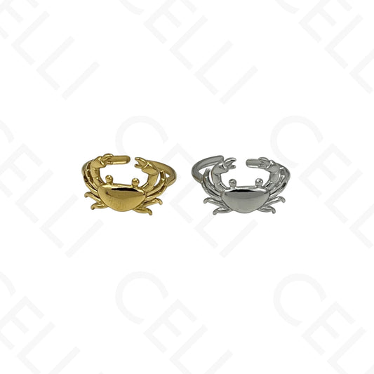 Anillo de Acero Ajustable - mini flor con brillante