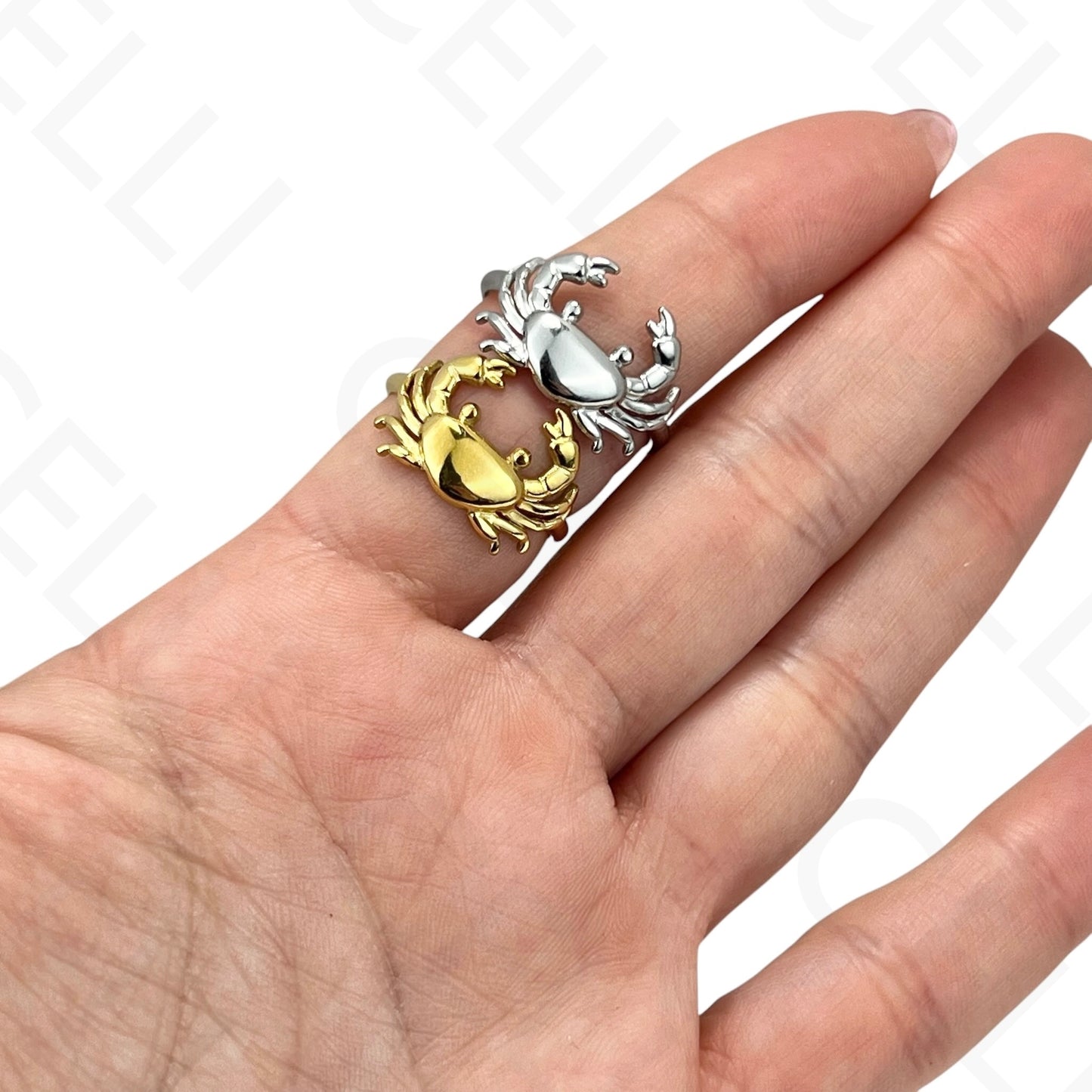 Anillo de Acero Ajustable - mini flor con brillante