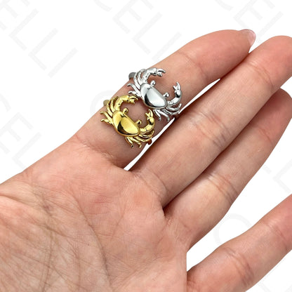 Anillo de Acero Ajustable - mini flor con brillante