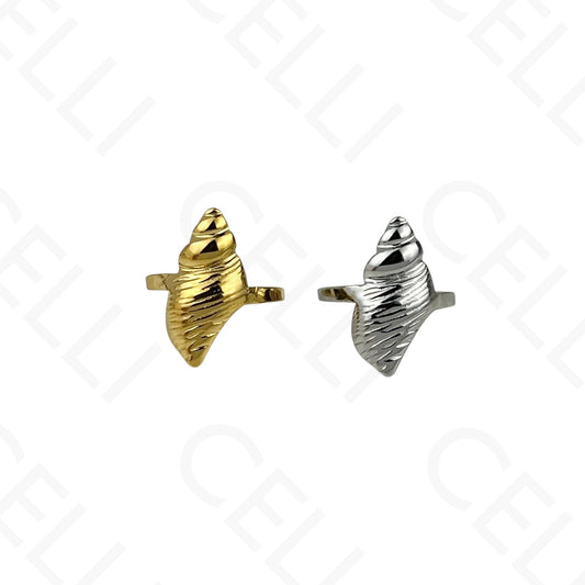 Anillo de Acero Ajustable - mini flor con brillante