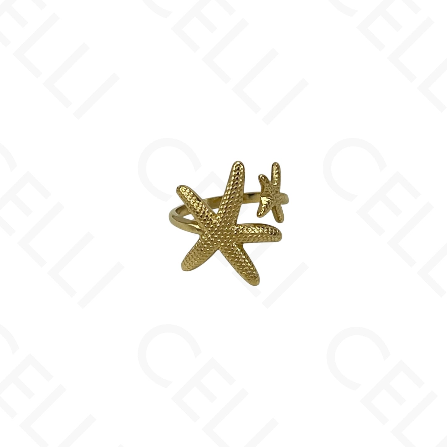 Anillo de Acero Ajustable - mini flor con brillante