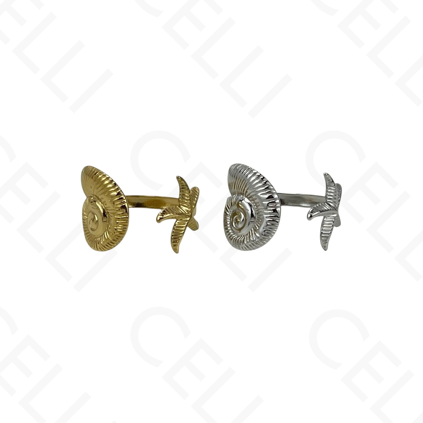 Anillo de Acero Ajustable - mini flor con brillante