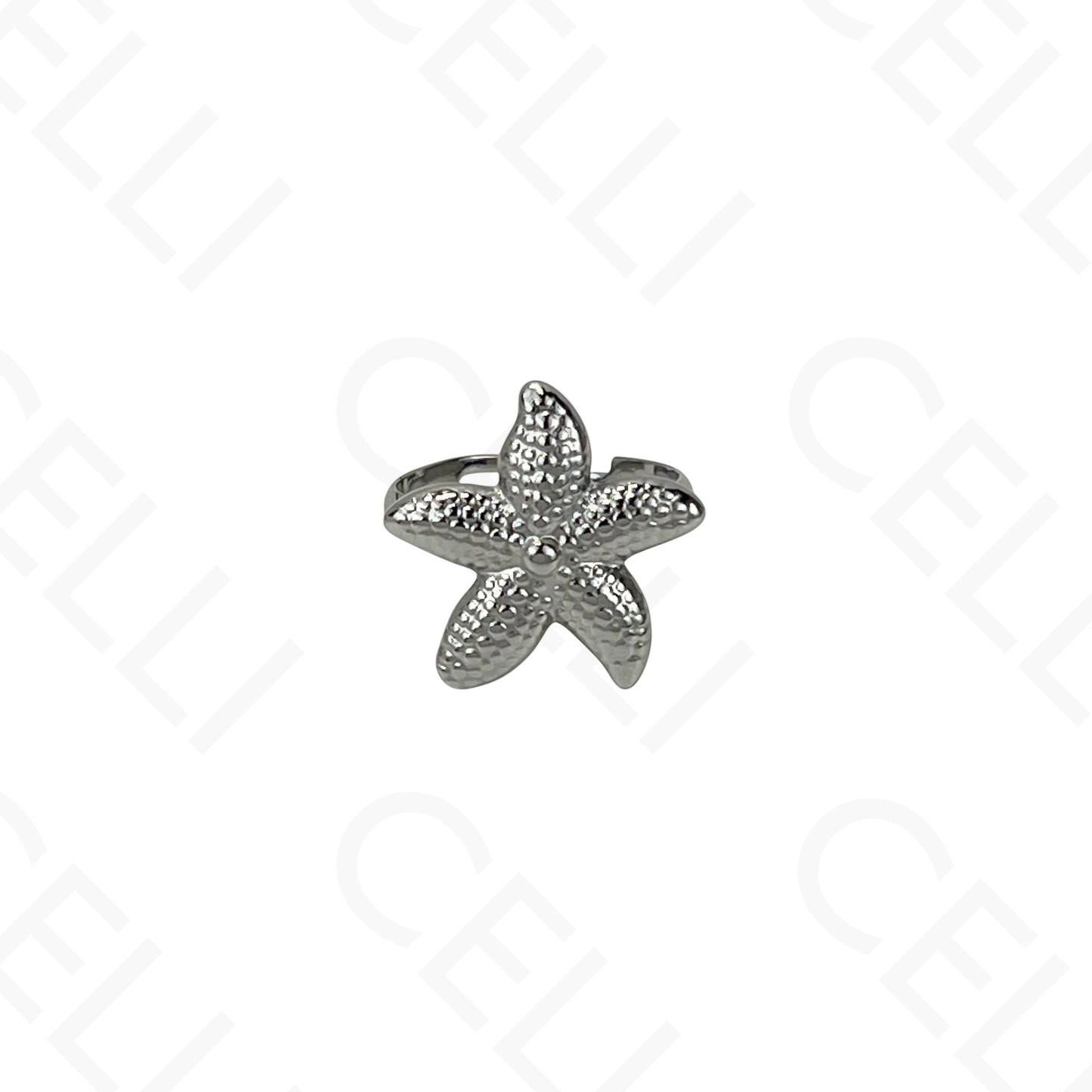 Anel de Aço Ajustável - estrela do mar