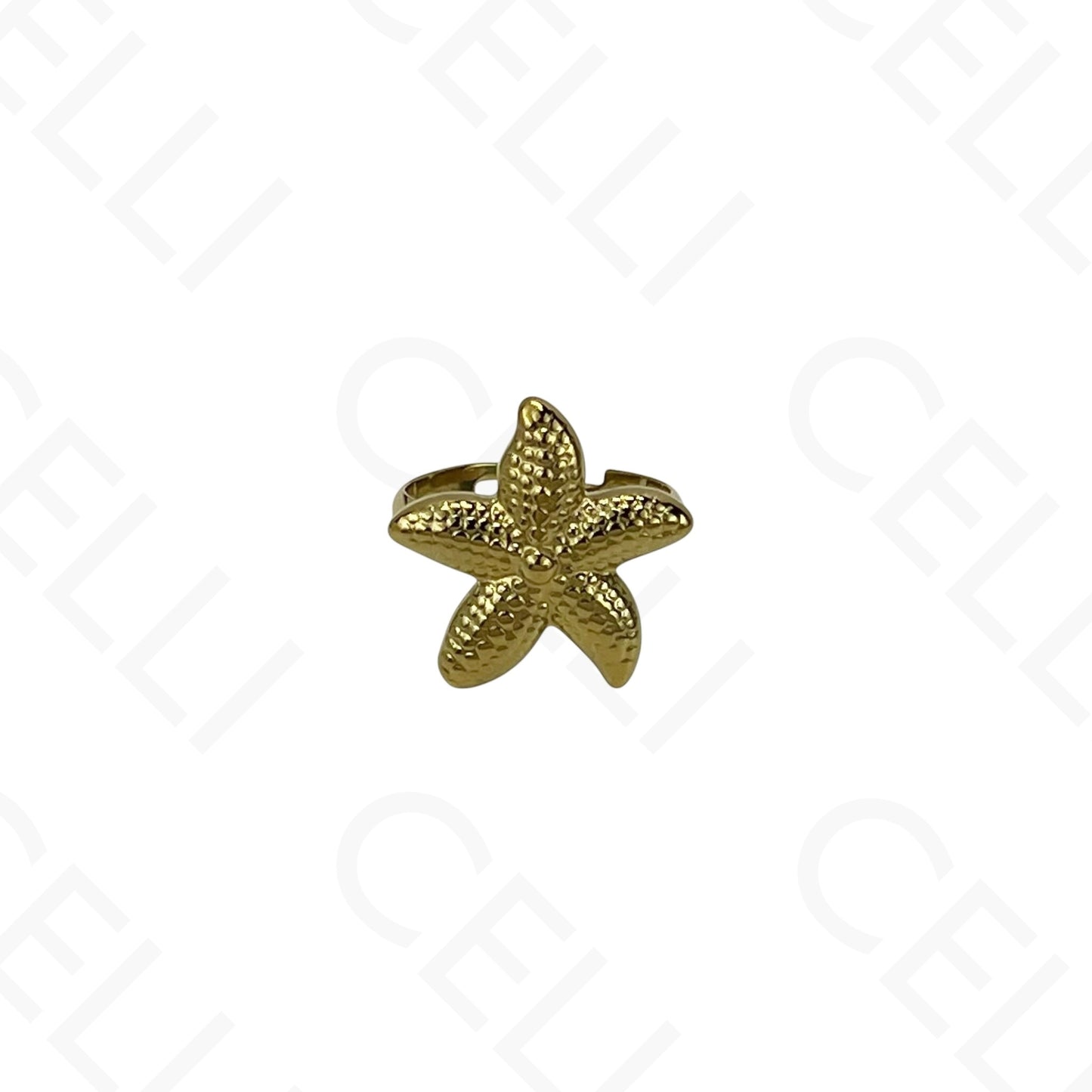 Anel de Aço Ajustável - estrela do mar