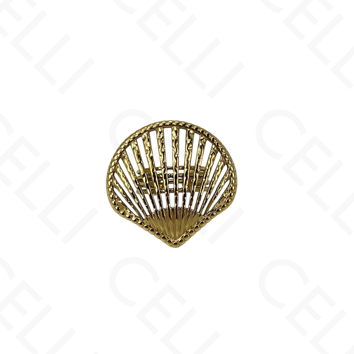 Adjustable Steel Ring - mini flower with brilliant