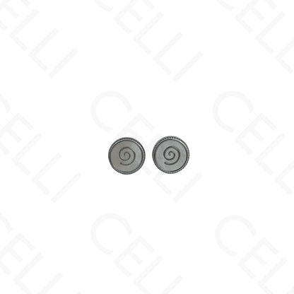 Steel Necklace/Earring/Bracelet - round with mother-of-pearl