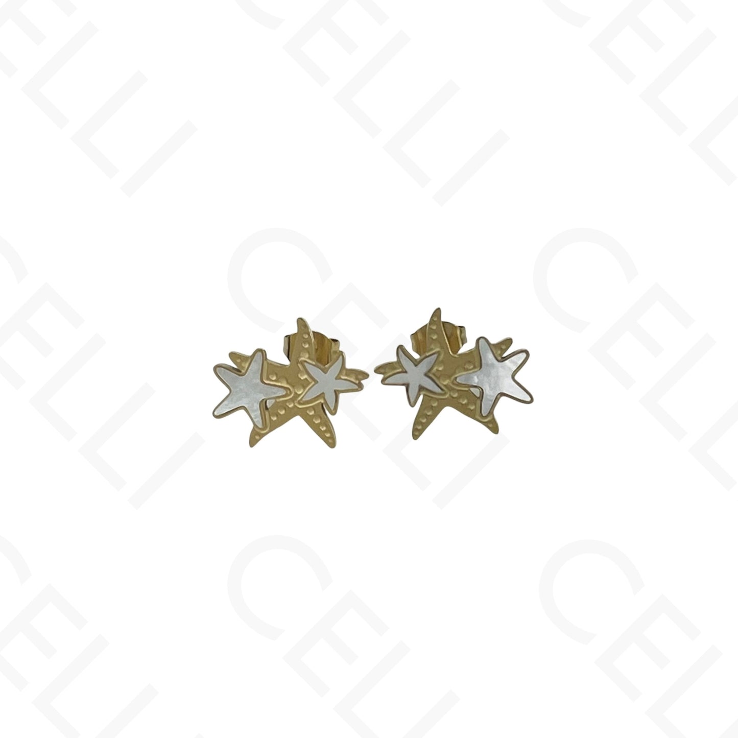 Steel Necklace/Earring/Bracelet - starfish with mother-of-pearl