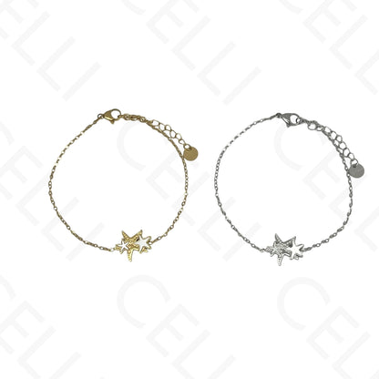 Steel Necklace/Earring/Bracelet - starfish with mother-of-pearl
