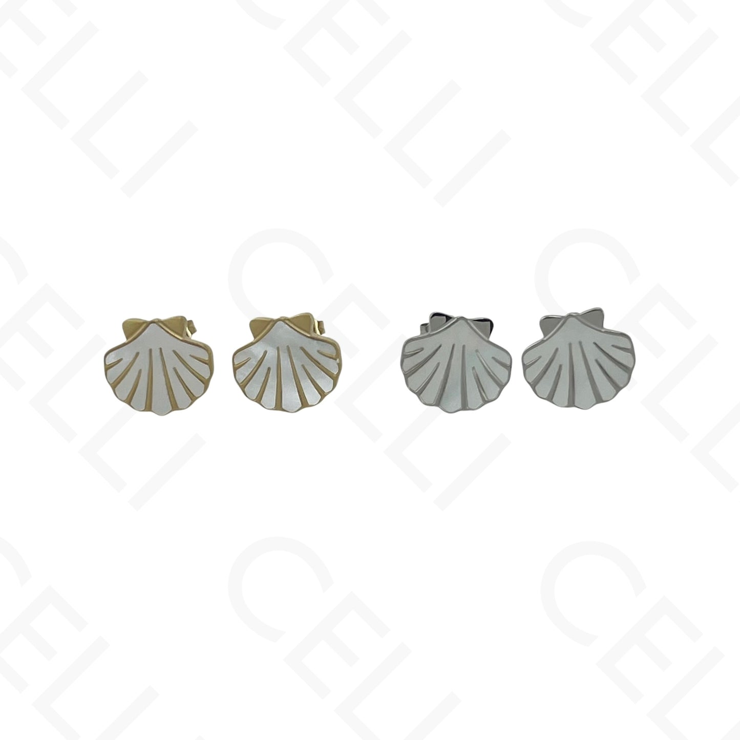 Steel Necklace/Earring/Bracelet - shell with mother-of-pearl