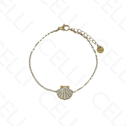 Steel Necklace/Earring/Bracelet - shell with mother-of-pearl